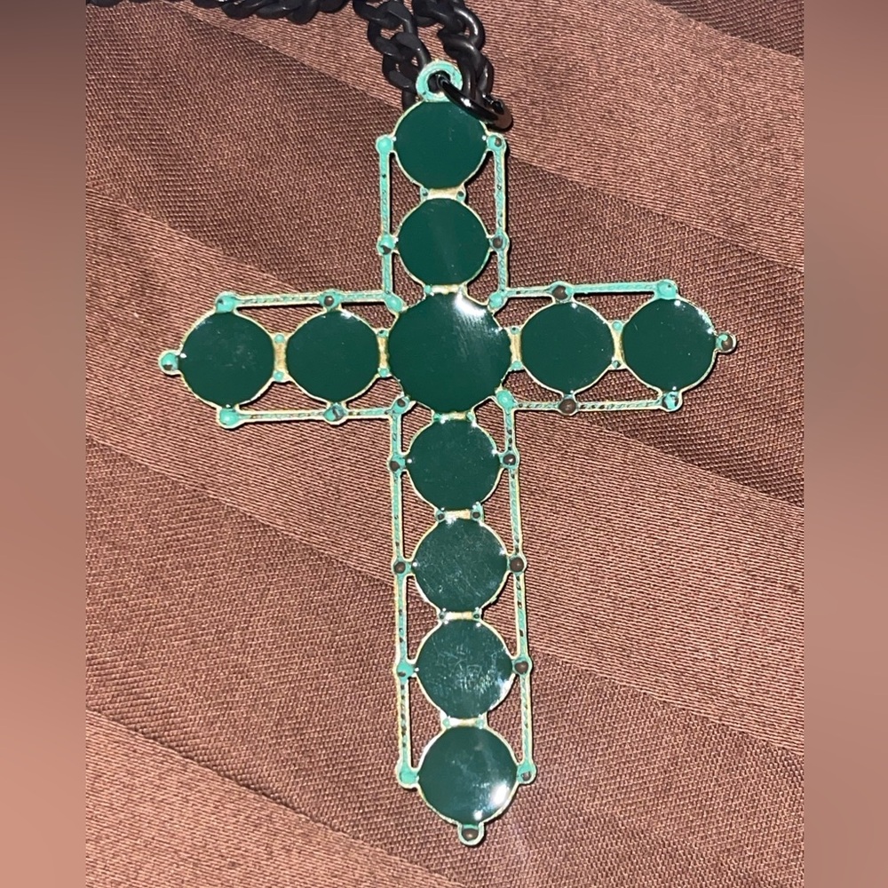 Tova Enamel Cross Necklace - Picture 3 of 4